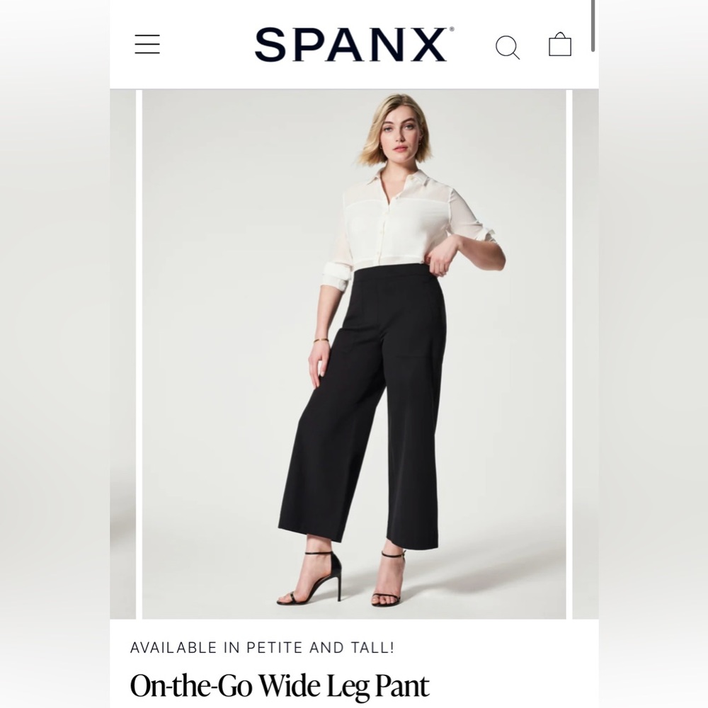 NWT- SPANX On-the-Go Wide Leg Pant
Classic Black / Tall / S